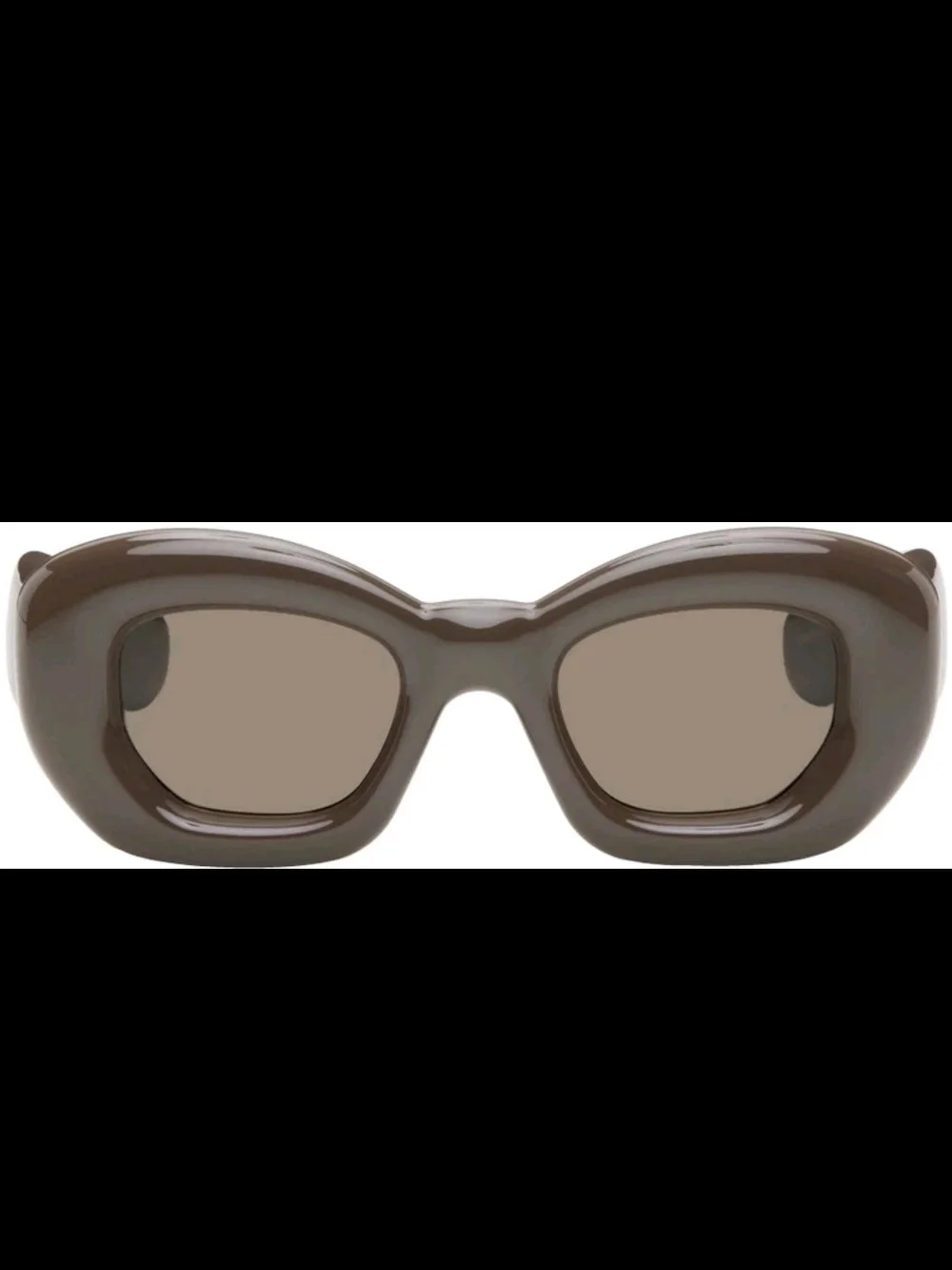 Loewe Chocolate Brown Thick Acetate Sunglasses LW40117I Inflated Cat